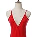 Flymall Deep V-neck Backless Strap Maxi Tank Split Side Dress(S,Red)
