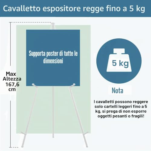 Painting Easel, 160 Folding Portable Tripod Painters Easel for Exhibitions, Presentations, Posters, Art Displays(White)