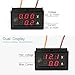 DROK® Digital Voltage Current Tester Voltmeter Ammeter Multimeter DC 0-100V/50A Volt Amp 2in1 Volt Ampere Panel Meter Red/Red LED Display Amperage VA Gauge Monitor with Shunt Car Motorcycle etc