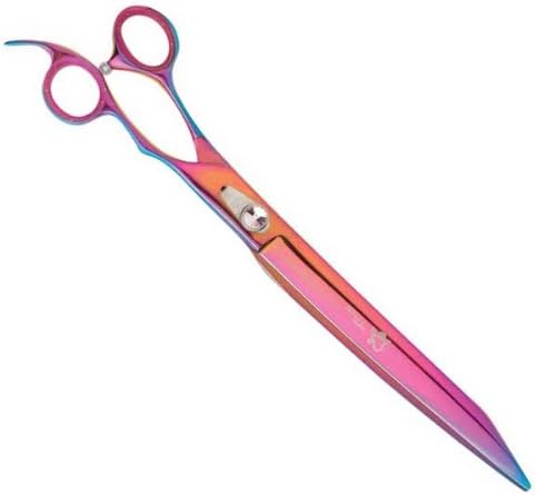 Geib Cobalt Steel Small Pet Straight Titan Poodle Grooming Shears with Titanium Coating, 8-1/2-Inch, Pink