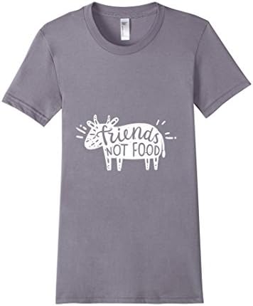 Women's Friends Not Food T Shirt For A Vegan Lifestyle Small Slate