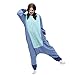 URRCFIO Adult Blue Alien Animal Onesie Costume, Soft Plush Hooded Pajamas for Halloween Cosplay, Party, Lounge and Sleepwear Blue Medium