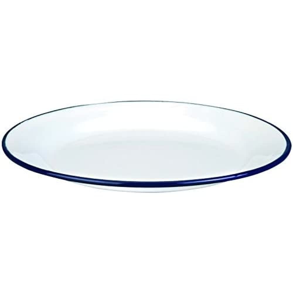 Ibili "Blanca Plain Plate, White/Blue, 22 x 2.3 cm