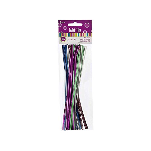 Darice LE 7.25 Inch, Assorted Color Twist Ties, 50 Piece (Update Version)