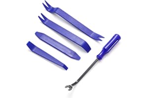 MOTRUST 5 pcs Auto Trim Removal Tool Kit, Auto Body Pry Set, Non Scratch Dash Trim Automotive Molding Removal, Handy Remover and Fastener for Vehicle Body Panel and Interior Door Panel (Blue)