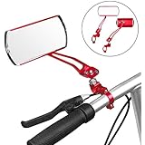 Jeemitery Bicycle Mirror,A Pair of 360°Rotation Back Rearview Mirror Handlebar Wide Angle Bike Mirror-Red