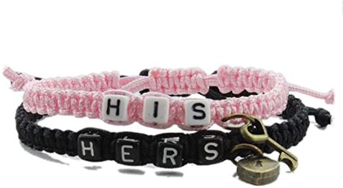 Birthday Gift Valentine's Day Gift HIS AND HERS Couples Bracelets Lots Colores Option Knitting Bracelet Free Size(Pack of 2)