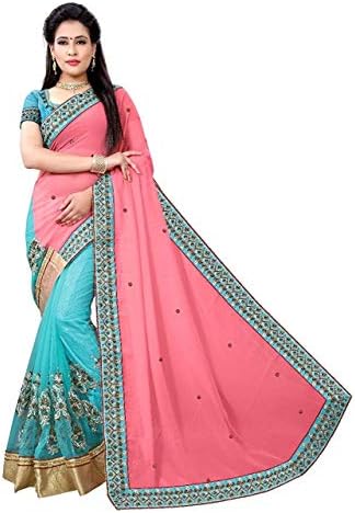 Purvi Fashion Women's Georgette Saree With Blouse Piece (54002_Multicolor)