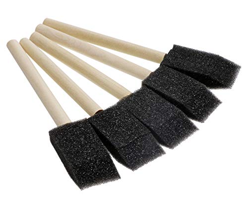 Tupalizy 1 Inch Sponge Brushes for Kids Painting DIY Crafts Foam Paint Brush with Wooden Handles for Staining Stencils Art Project Decoupage Acrylics Varnishes Enamel Wood Smooth Surface (5PCS)