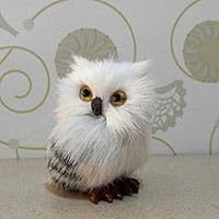 XDH-RTS Miniature Toys Legend Snowy Owl Stuffed Plush Animal Cute White Small Snowy Owl Toy Indoor Decorative Statues