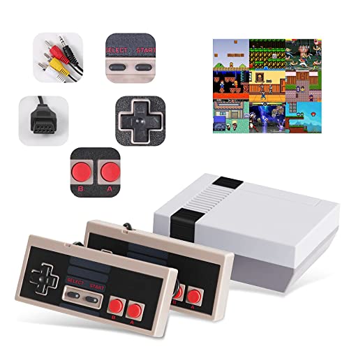 Classic Mini NES Retro Video Game Console with Preloaded 620 Games with 2 Controllers, AV Output 8-bit Video Game Entertainment System for Valentine, Kids, Adult Gift