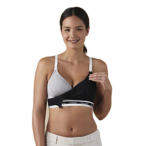 BRAVADO! DESIGNS Women's Maternity Clip and Pump Hands-Free Nursing Bra Accessory, Black, Large - Thumbnail 3