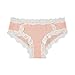Free to Live 6 Pack Women's All Over Lace Trim Hipster Cotton Panties (Large)