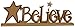 Your Hearts Delight Believe Wooden Word Sign with Base, 12-1/2 by 4-Inch