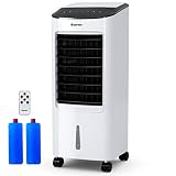 COSTWAY Evaporative Cooler- Oscillating Air Cooler with LED Display- Remote Control- 125 Square Foot Cooling, 8-Hour Timing Function, for Home & Office, Cooling & Humidification Function (29-Inch)