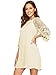 MakeMeChic Women's Casual Crewneck Half Sleeve Summer Chiffon Tunic Dress Brown XXL
