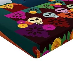 Ambesonne Sugar Skull Fitted Sheet Set, Angel Head