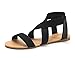 DREAM PAIRS ELATICA-6 Women Summer Fashion Design Open -Toe Elastic Ankle Strap Gladiator Flat Sandals