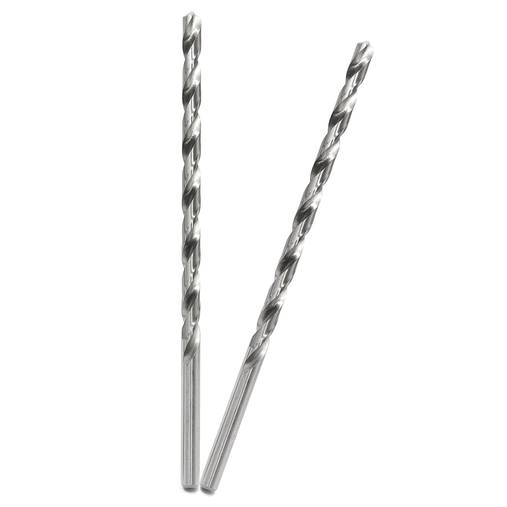 8MM Drill Bit 200MM Long Twist Drill Bits High Carbon Steel Spiral Wood Drill Bits drill Accessories for Dowel Drilling Wood,Plastic and Aluminum,2PCS(Silver)