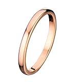 2mm Thin Rose Gold Plated Ring Tungsten Carbide Wedding Band