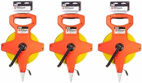 Master Mechanic, 200' x 1/2", Hi-Viz Open Reel Fiberglass Tape Rule - Quantity 3