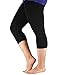 Zando Women's Plus Size Ultra Soft Summer Cropped Leggings Elastic Cool Lightweight 3/4 Length Yoga Capri Pants