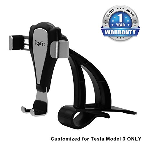 Dashboard Cell Phone Holder for Tesla Model 3,Mobile Phone Stand GPS Holder with Stable Clip Base Compatible with All Smart Phones up to 6.5"
