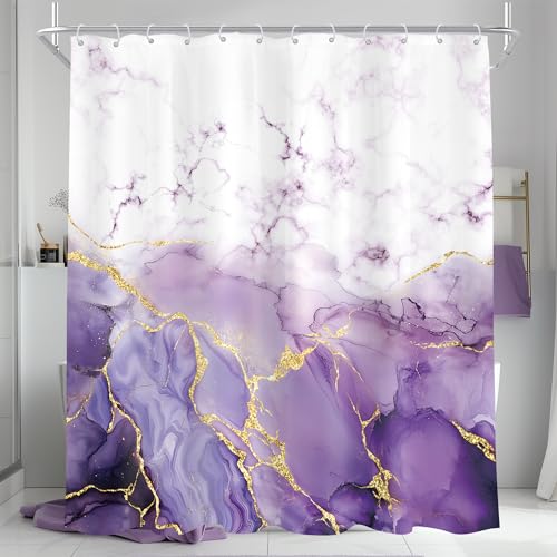 Cinbloo Purple Marble Abstract Shower Curtain