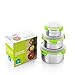 STAINLESS STEEL CONTAINERS – Airtight Stainless Food Containers – Leakproof Lids with Silicone Gasket Maintains your Leftover Quality - Perfect for use in Lunch Boxes 3 Pack Set