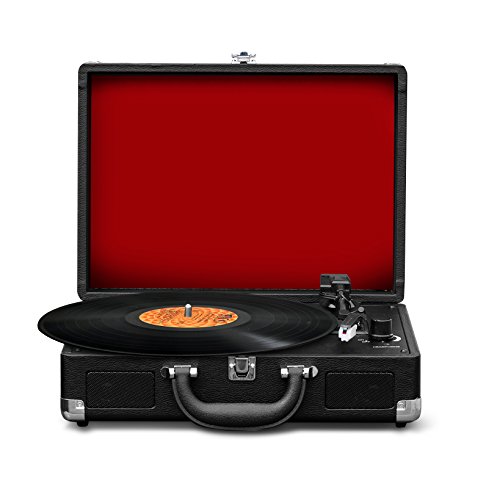 Bluetooth Compatible Classic Vintage Turntable Retro Briefcase Style Record Player Speaker