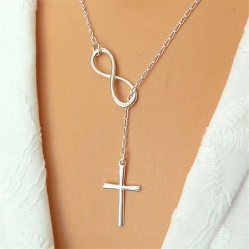konkanok shop Womens 8 Shaped Choker Collar Statement Cross Infinity Pendant Necklace Jewelry