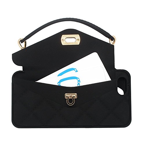 NEW-iPhone-7-Plus-Case-Purse-Case-fits-55-inch-iPhone-pursecase-Smartphone-Case-Wristlet-Clutch-and-Crossbody-Chain-Wallet-Purse-Case-Bundle-as-seen-on-Shark-Tank-Cute-iPhone-7-Case-Black-Gold