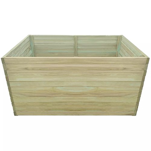 Festnight Pflanzkasten Blumenkasten Kiefernholz Imprägniert 100x100x77 cm – Bild 5