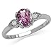 Silvershake Simulated Color Change Alexandrite and White Cubic Zirconia Gold Plated 925 Sterling Silver Engagement Ring Size 6