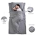 Bedsure Sleeping Bag Liner – Lightweight Travel Sheets for Hotels, Youth Hostels – Adult Sleep Sack Camping Sheet with Zipper on The Bottom, Soft Washed Microfiber, 43×83 inches, Greythumb 2