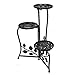 DAZONE Black 3-Tiered Indoor/Outdoor Plant Stand, 11 Inch in Height – Holds 3-Flower Potthumb 1