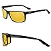 Night Driving Glasses Anti Glare Polarized HD Lenses for Night Safety Glasses (Black-1, Yellow)
