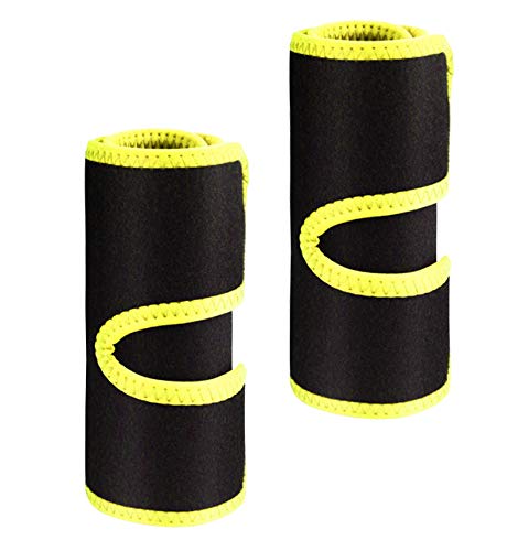 Xemz Arm Fat Burning Trimmers, 2 Pcs Sauna Sweat Band Sweating Slimming Sleeves, Adjustable Sports Arm Guard Women Men Exercise Slimmer Wraps, Increase Sweating Heat Circulation & Lose Fat (yellow)