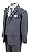 Boy's Formal Pinstripe Dresswear Suit Set #G220 (7, Gray)