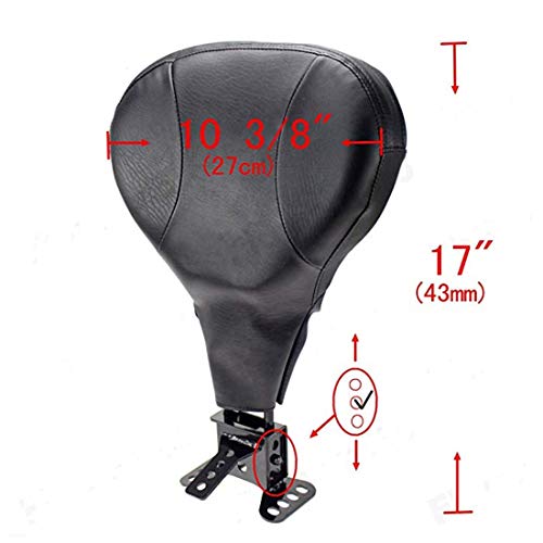 KGYECLEAR Driver Rider Backrest Pad Leather Adjustable Back Seat For Harley Touring Trike Bike 2009-2015
