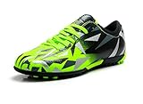 T&B Soccer Shoes Turf Kids Indoor Sport Lace Up Light Green Black No.76516-Lv-2.0 US