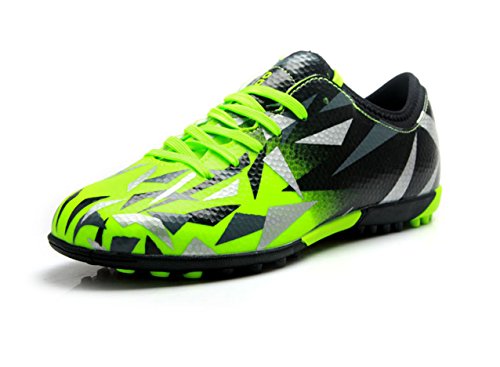 T&B Soccer Cleats Light Weight Running Soccer Cleat Shoes Kid Light Green Black No.76516-Lv-6.0 US