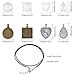 PP OPOUNT 60 Pieces Pendant Trays Set Including 8 Styles Pendant Trays, 24Pieces Bright Glass Cabochon Dome Tiles,12 Pieces Black Waxed Necklace Cord for Photo Pendant DIY Jewelry Making