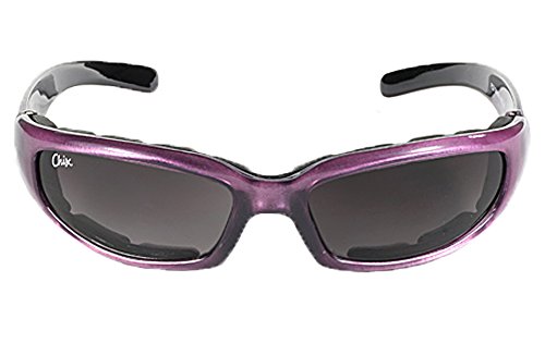 Pacific Coast Chix Rally Grey Gradient/Purple Padded Motorcycle Glasses
