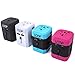 LOOP World Adapter Plug, Worldwide Travel Adapter Charger [US UK EU AU CN] w/ Dual USB Charging Ports & Universal AC Socket - Safety Fused (Pink)
