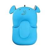 UNAOIWN Baby Bath Cushion, Newborn Bath Anti-Slip Cushion Seat, Infant Floating Bather Bathtub Pad，shower bed Security guaranteed (Blue,Elephant)