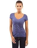 PattyBoutik Women's Sweetheart Ruched Front Top (Blue S)