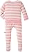 Kickee Pants Girls' Baby Footie, Lotus Stripe, 0-3 Months