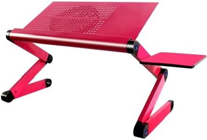 DADDY FROG DESK (PINK) w/ a cooling fan - Affordable standing desk, Folding camping desk, Portable table, Breakfast tray, Adjustable reading stand, Cook book stand, Ergonomic desk, Boost productivity