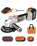WORKSITE Cordless Angle grinder, 4-1/2 Inch Power